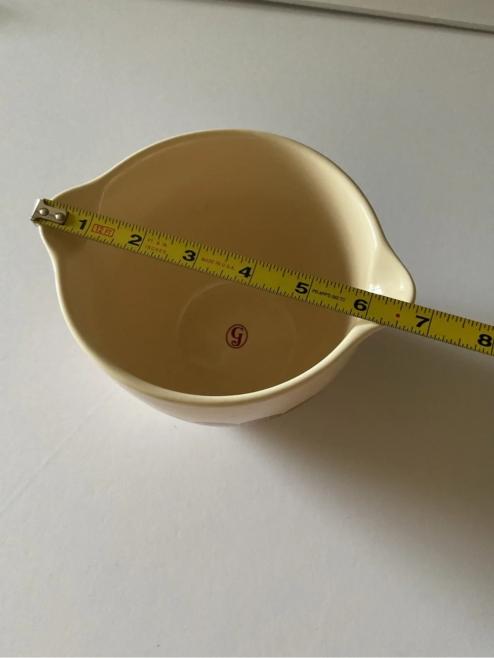 GREAT JONES STIR CRAZY CERAMIC MIXING BOWL RED WAVE PATTERN NWOT